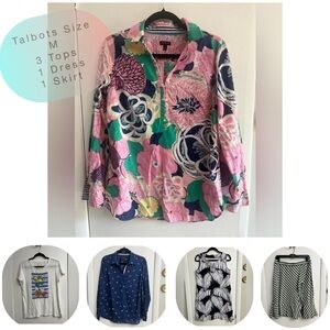 🤩Lot of Talbots Size M Items- 3 Shirts🩷 1 Dress 🩷 1 Skirt 🩷